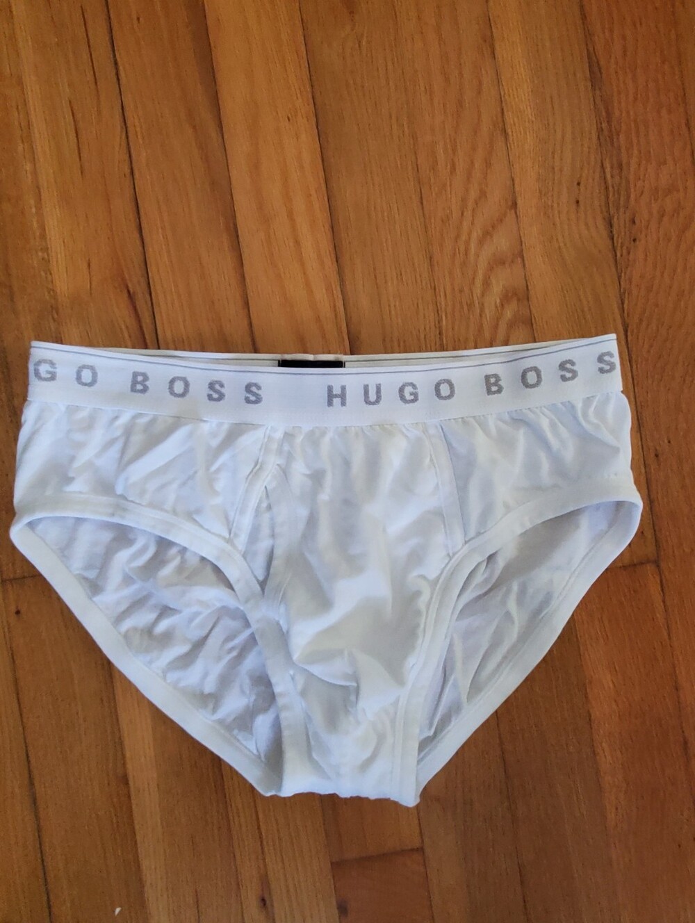 Hugo Boss White Men's Branded Cotton Briefs